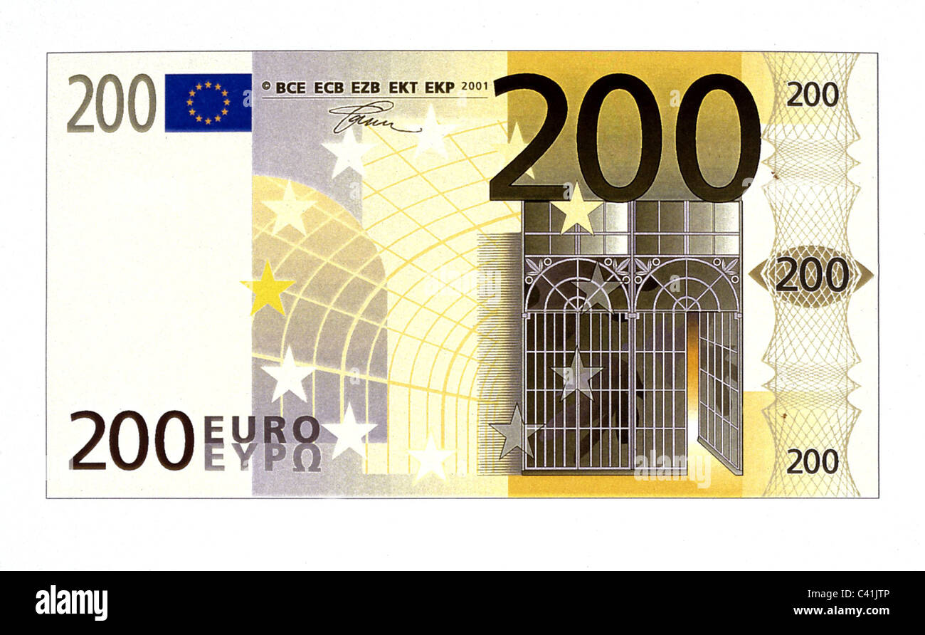 money, banknotes, euro, 200 bill, banknote, bank note, bill, bank notes, banknote, bank note, bank notes, Eu Stock Photo - Alamy