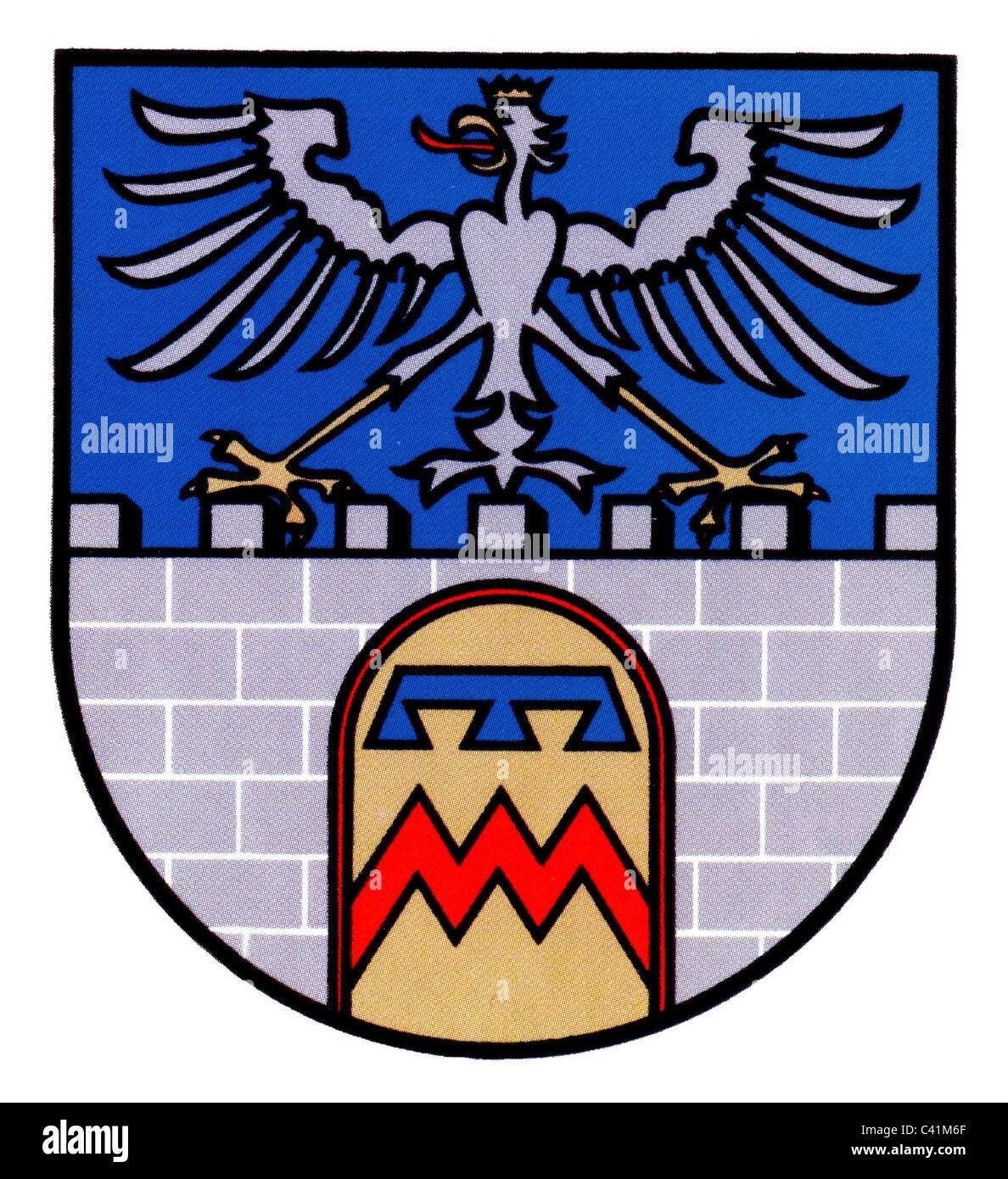 coat of arms / emblems, Dillingen an der Saar, city arms, Saarland, Germany, Additional-Rights-Clearences-Not Available Stock Photo