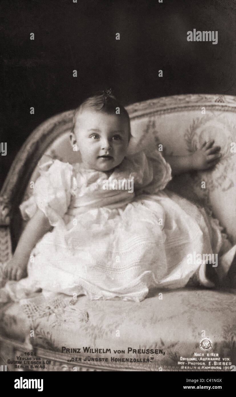 William Frederick, 4.7.1906 - 26.5.1940, Prince of Prussia, as child, picture postcard, E. Bieber, Potsdam, 1907, , Stock Photo