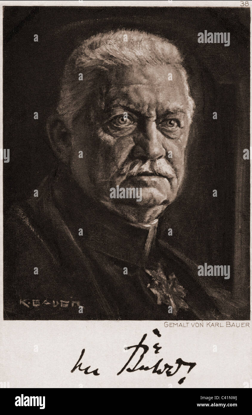 Buelow, Karl von, 24.3.1846 - 31.8.1921, German general, commanding general of 2nd Army August 1914 - March 1915, portrait, painting by Karl Bauer, postcard, 1915, , Artist's Copyright has not to be cleared Stock Photo