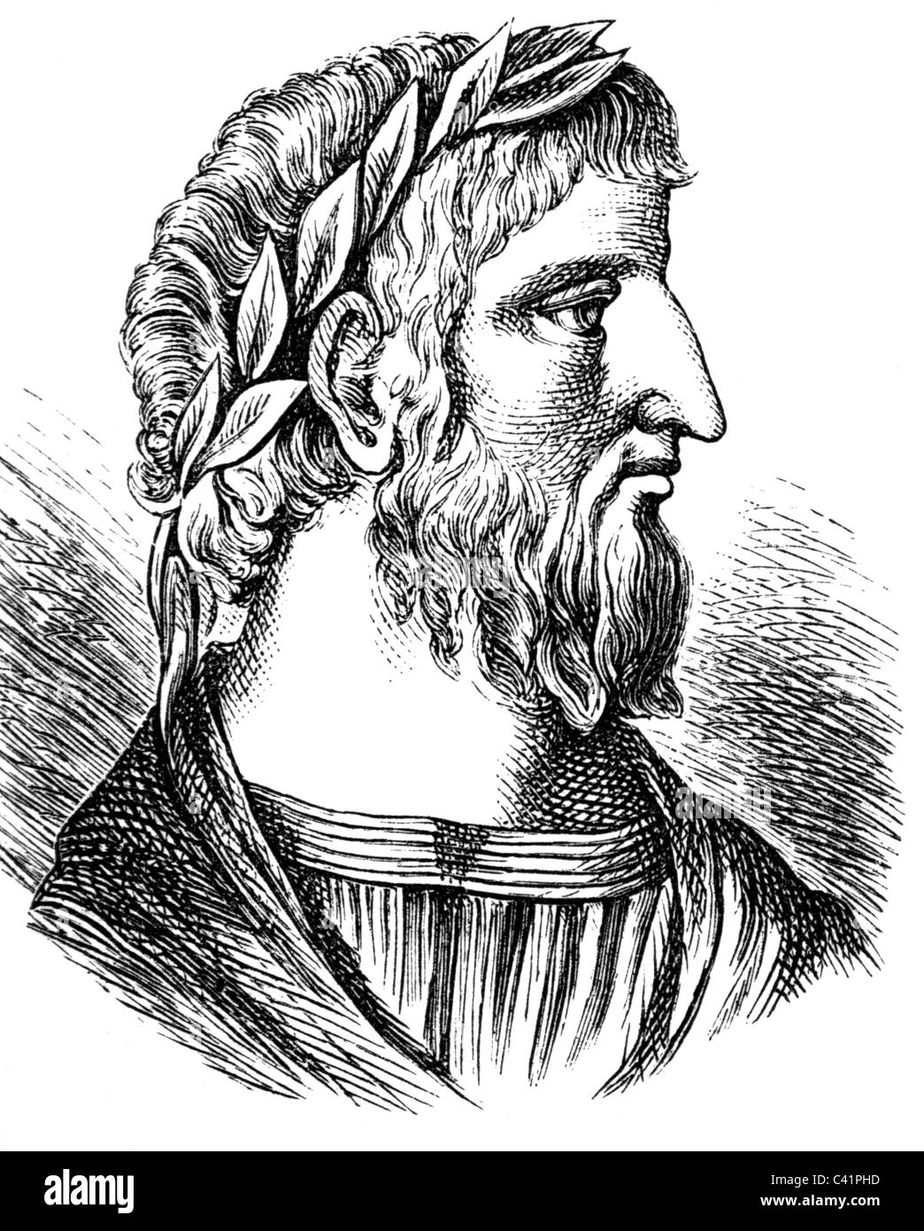 Apollonius of Tyana, circa 40 - circa 120, Greek philosopher, portrait, wood engraving, 19th century, , Stock Photo