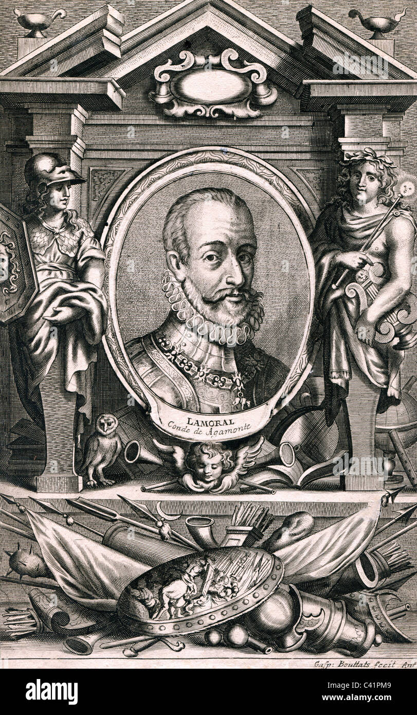 Egmont, Lamoral Count of, Prince of Gavre, 18.11.1522 - 5.6.1568, Dutch statesman, portrait, copper engraving by Gaspar Bouttats (circa 1640 - circa 1695), Artist's Copyright has not to be cleared Stock Photo