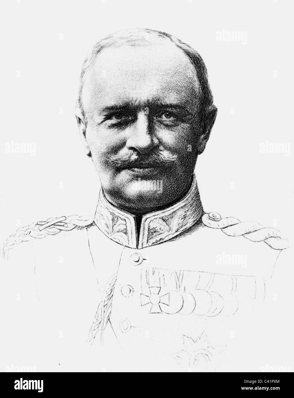 Frederick Augustus III, 25.5. 1865 - 18.2.1932, King of Saxony 10.10.1904 - 13.11.1918, portrait, drawing, postcard, 1914, , Stock Photo
