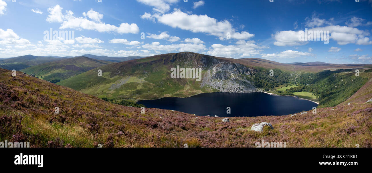 View over Lough Tay and the Wicklow Mountains, County Wicklow, Ireland. Stock Photo