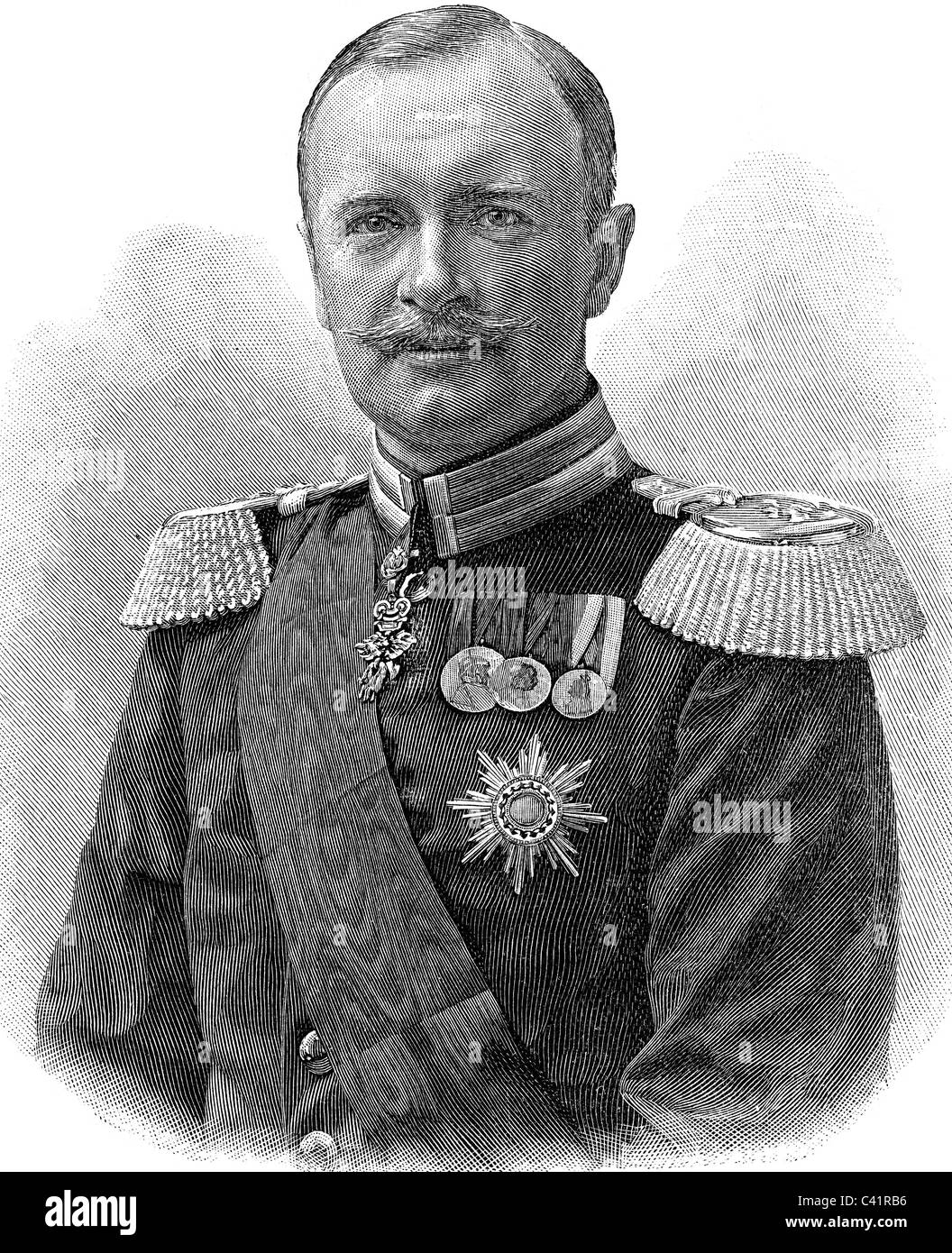 Frederick Augustus III, 25.5. 1865 - 18.2.1932, King of Saxony 10.10.1904 - 13.11.1918, portrait, wood engraving, circa 1895, , Stock Photo
