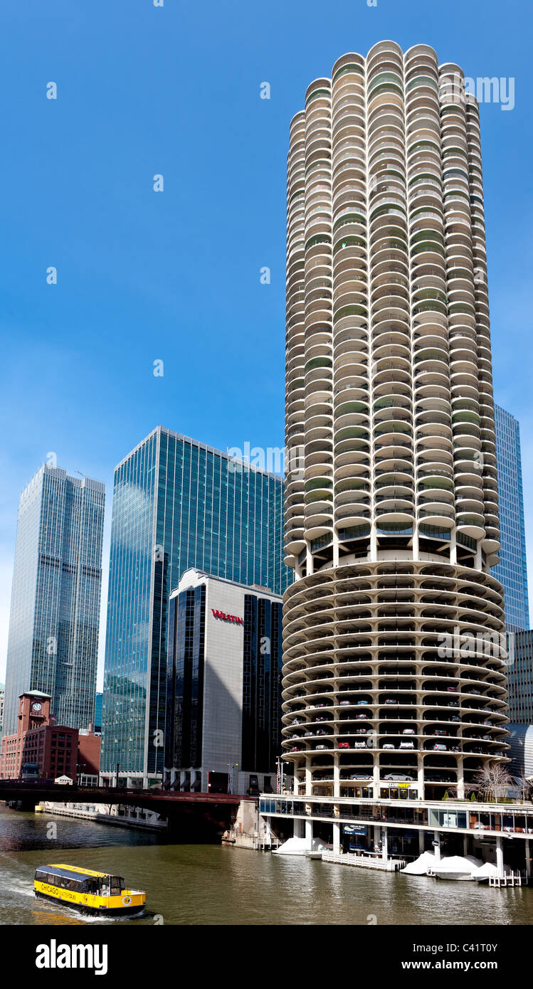 Marina City in Chicago, third largest city in the United States Stock Photo