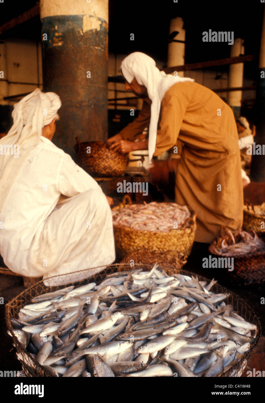 Two traders in the fish market in Manama, Bahrain Stock Photo 36921032