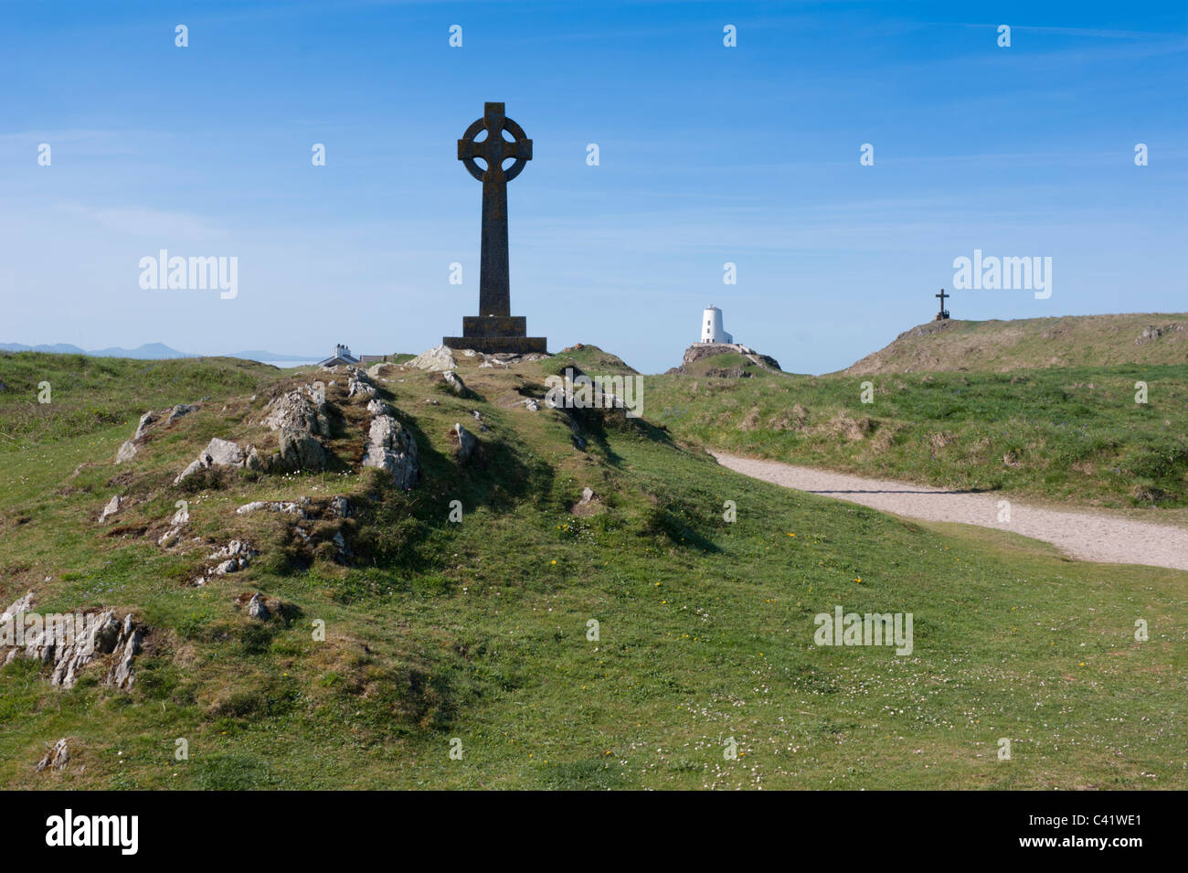 crosses at Llandwyn Island, Anglesey Stock Photo