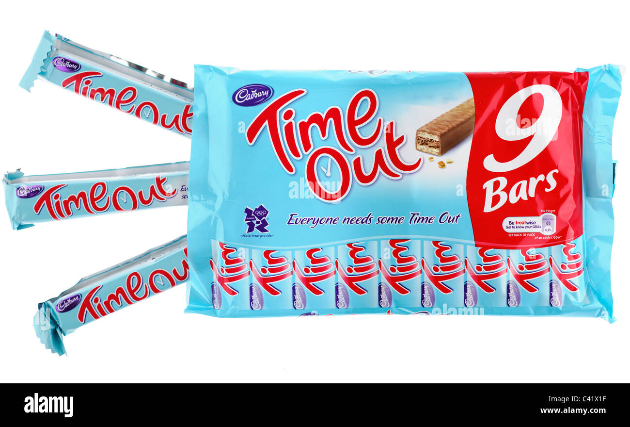 Packet of nine Cadbury Time Out chocolate wafer bars Stock Photo Alamy