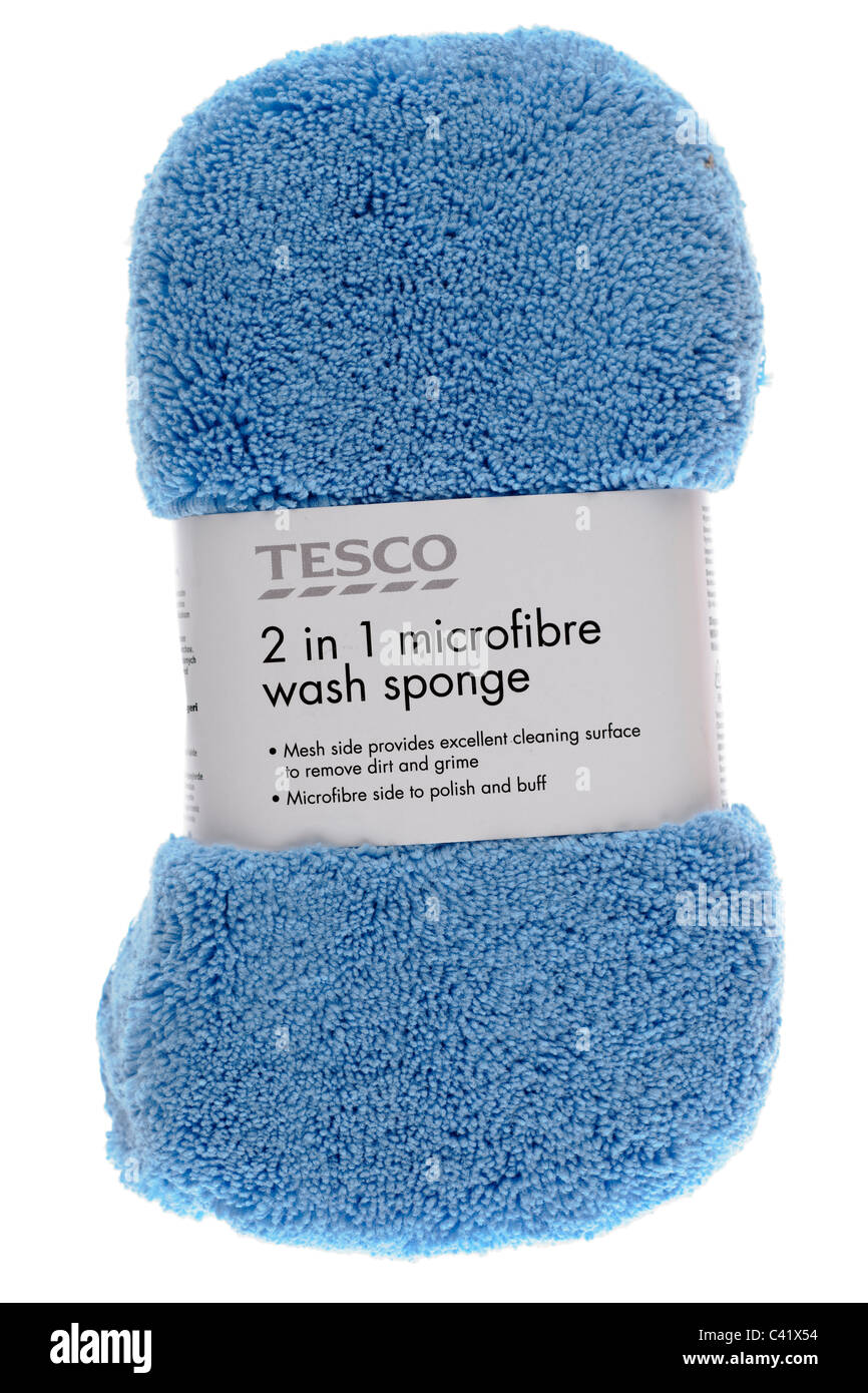 Two in one microfibre wash sponge from Tesco Stock Photo
