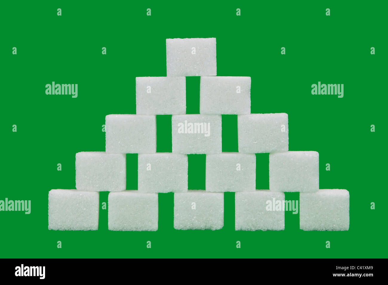 sugar cubes which are places as a pyramid Stock Photo