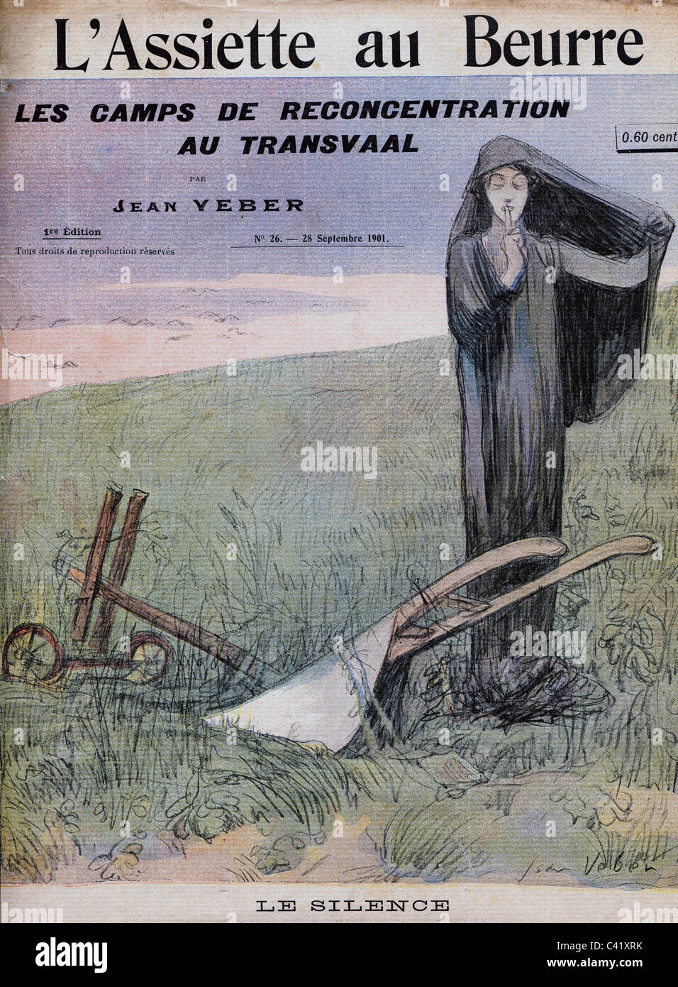 press / media, journals, "L'Assiette au Beurre", No. 26, 28.9.1901, title,  "The Silence" by Jean Veber, , Additional-Rights-Clearences-Not Available  Stock Photo - Alamy