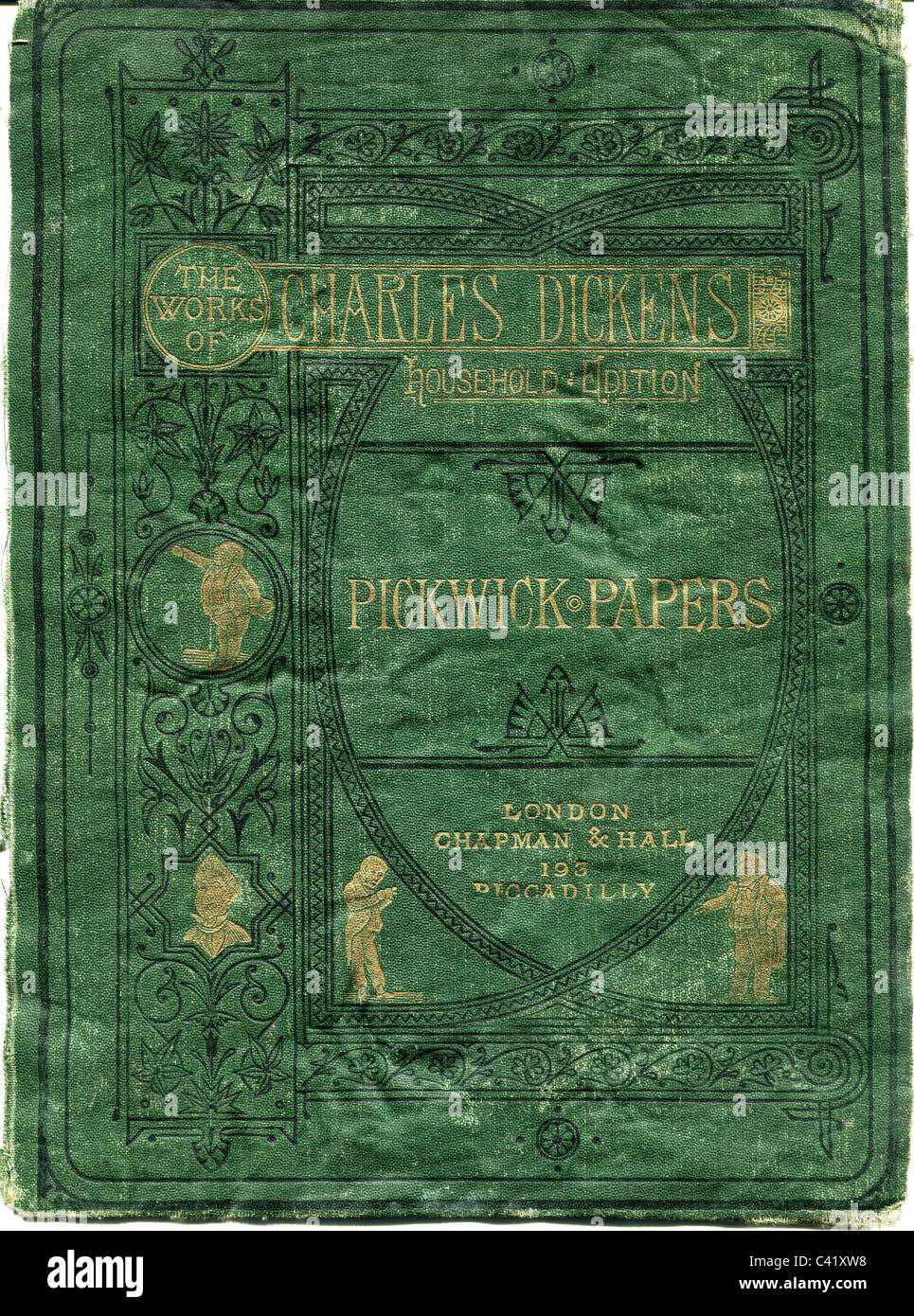 Dickens, Charles, 7.2.1812 - 9.7.1870, English author / writer, works, 'The Pickwick Papers', Household Edition, Chapman and Hall, London, 1871 - 1880, cover, Stock Photo