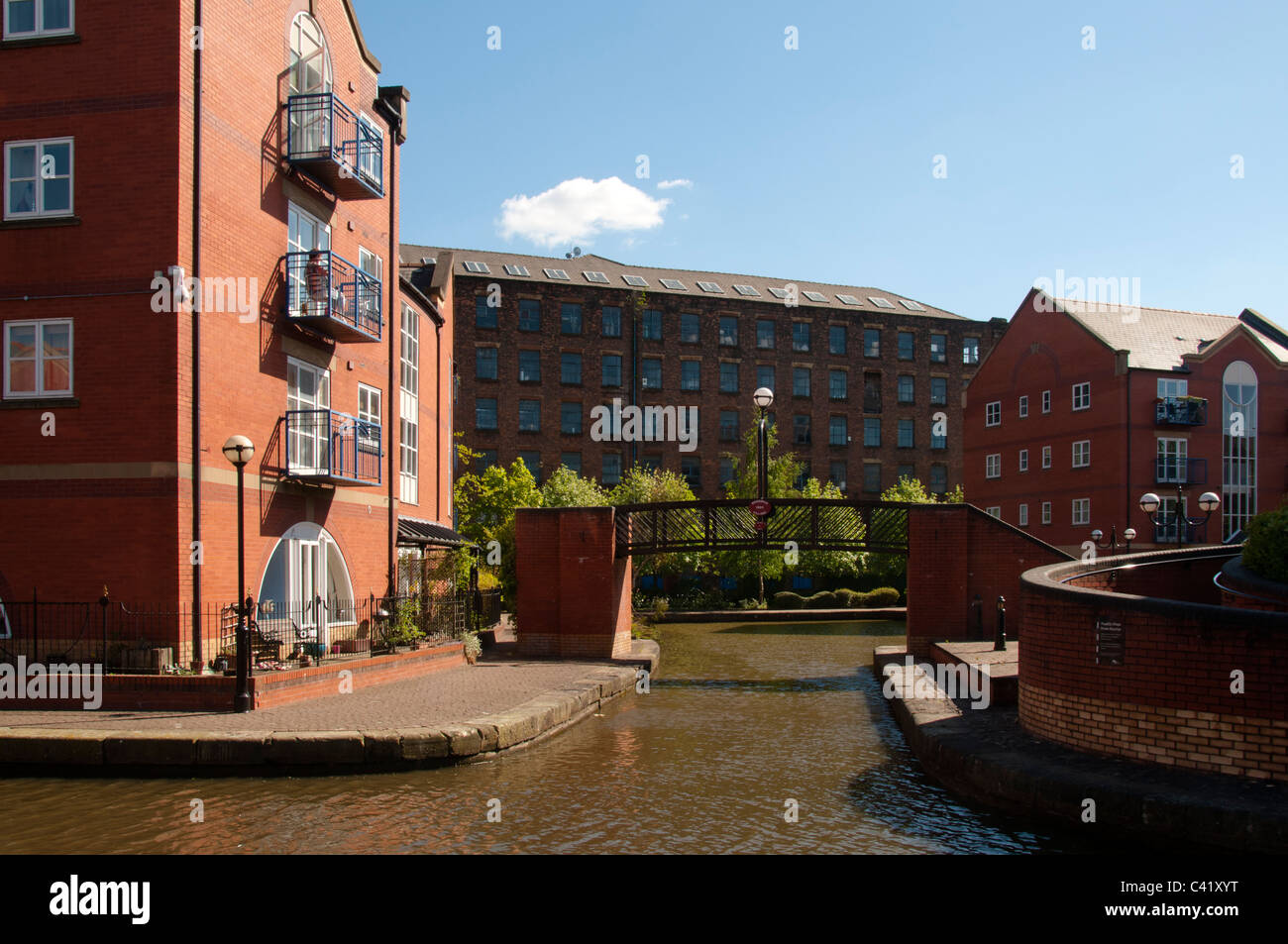 Canal side housing at the Piccadilly Village development, near the city