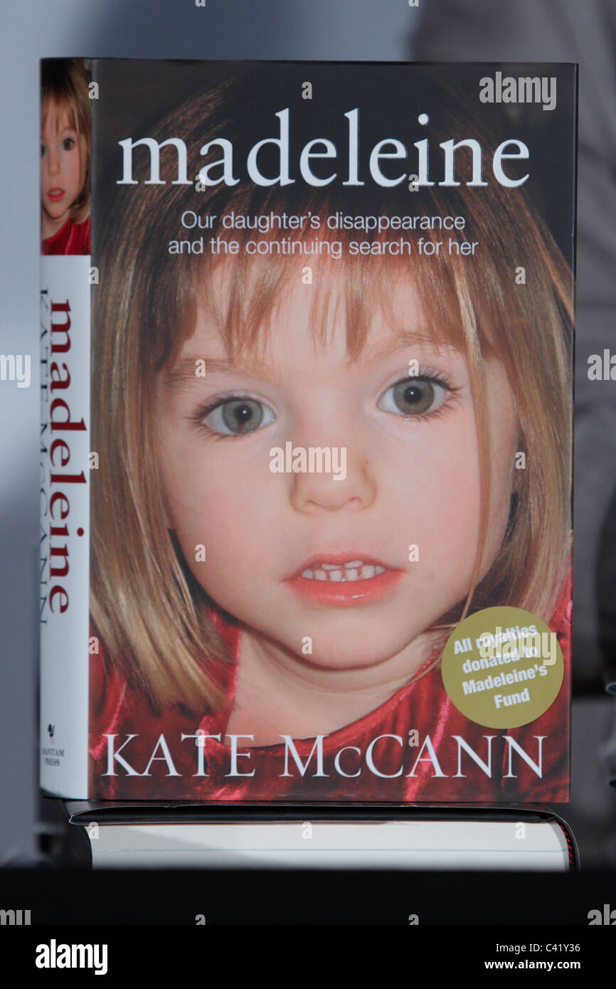 Copy of a book by Kate McCann about her daughter Madeleine disappearance during a press conference Stock Photo