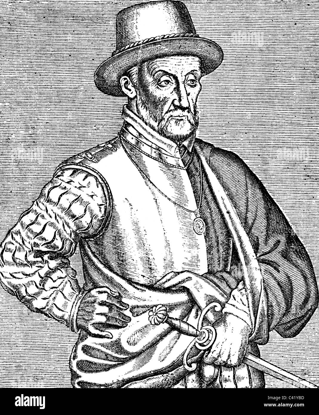 Montluc, Blaise de Lasseran-Massencome, seigneur de, circa 1501 - 26.7.1577, French general, half length, contemporary copper engraving, Artist's Copyright has not to be cleared Stock Photo