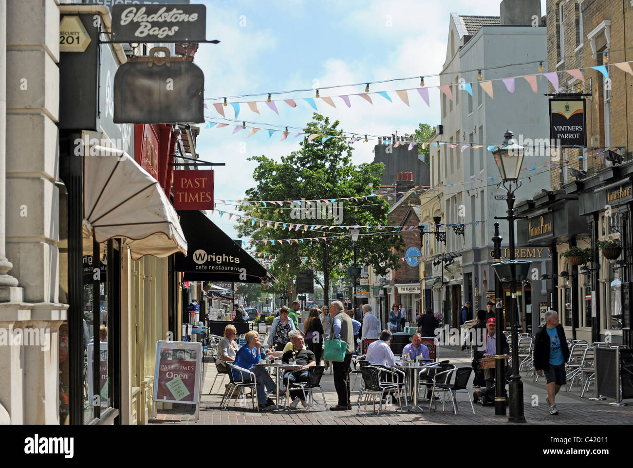 Warwick Street shops in Worthing West Sussex UK Stock Photo
