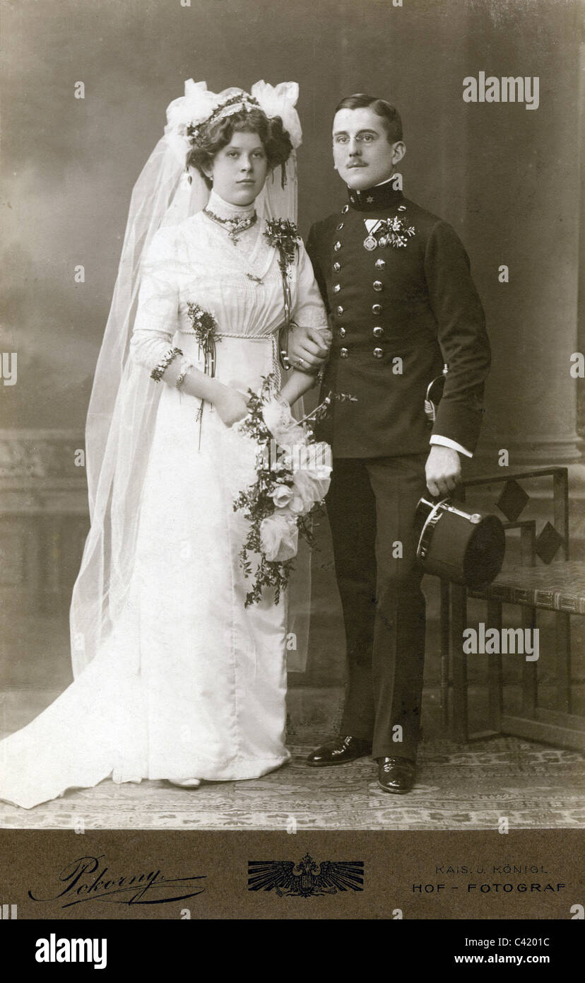 People Marriage Bridal Couple Cabinet Card Pokorny Vienna