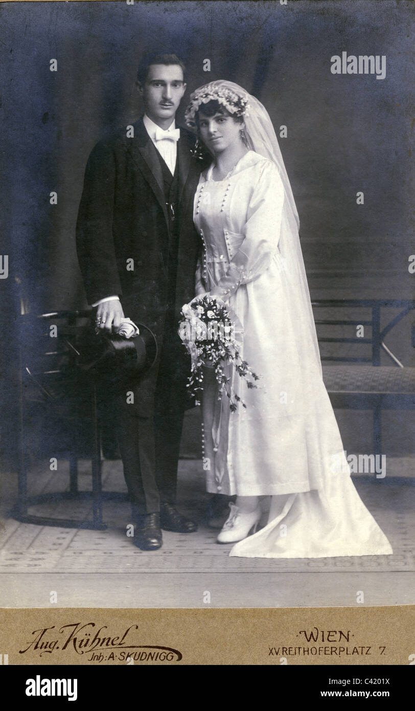 People Marriage Bridal Couple Cabinet Card August Kuehnel