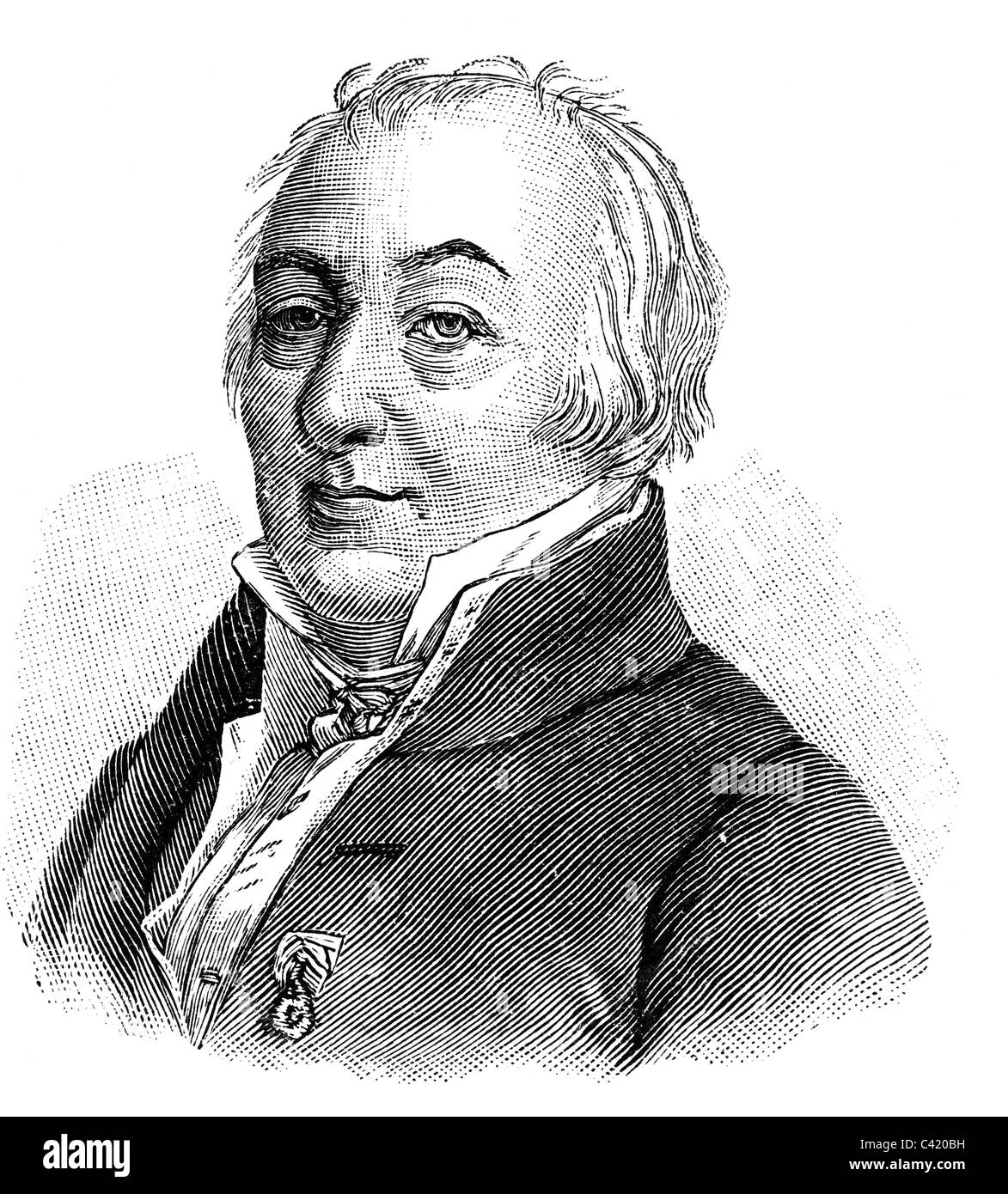 Berthollet, Claude Louis, 9.12.1748 - 6.11.1822, French chemist, portrait, wood engraving, 19th century, Stock Photo