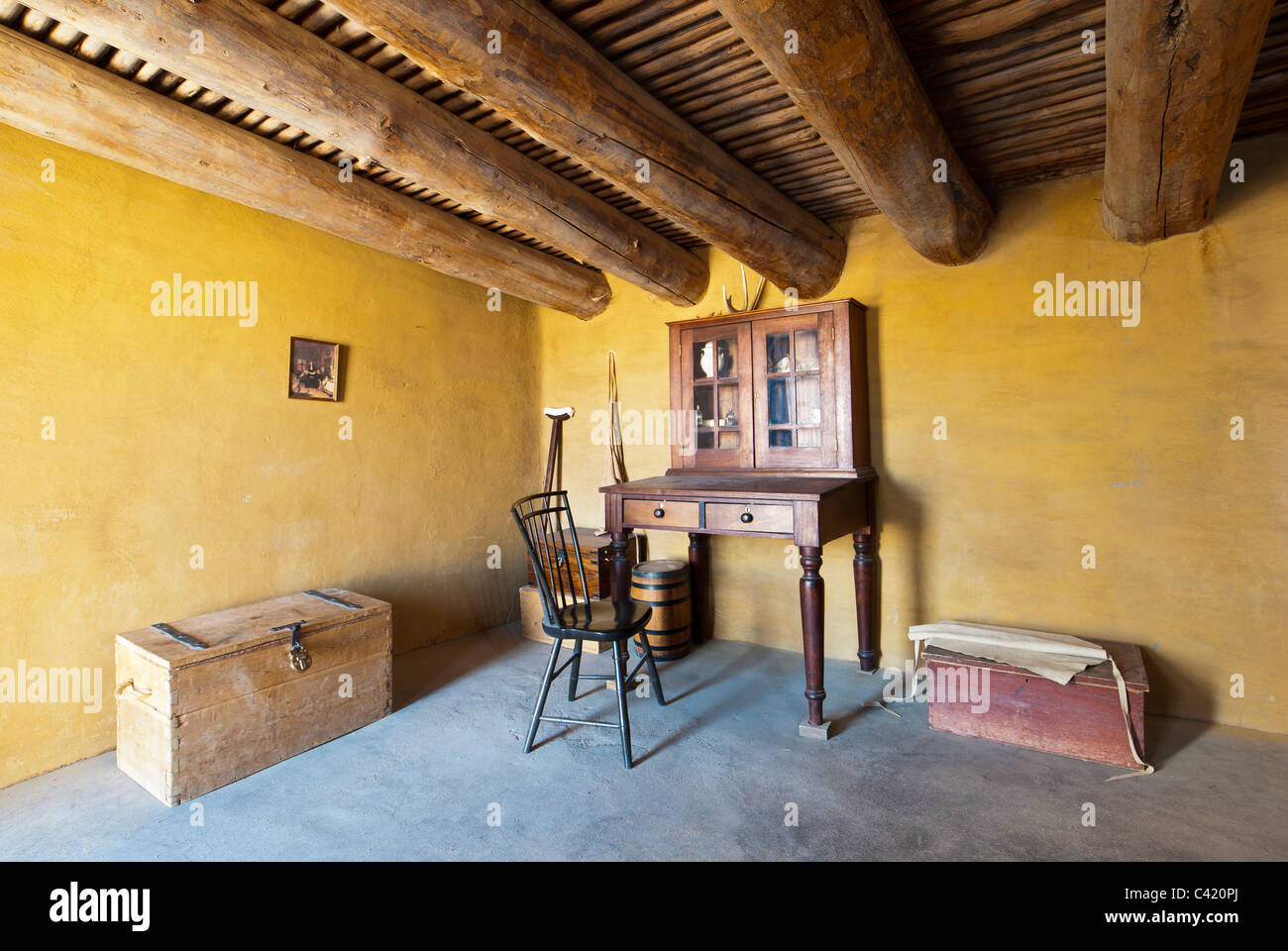 Desk in living quarters, Bent's Old Fort National Historic Site, La