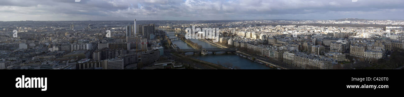 River Seine Panorama Stock Photo