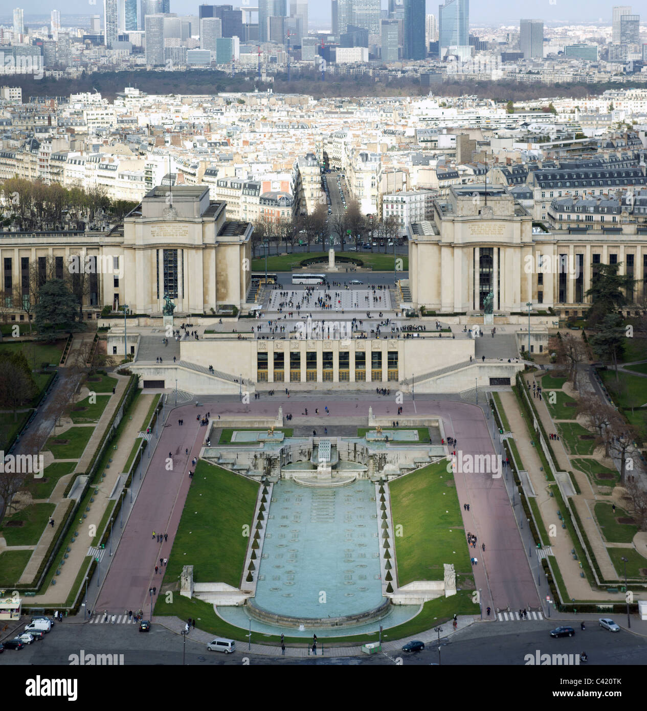 Trocadero from the Eiffel tower Stock Photo