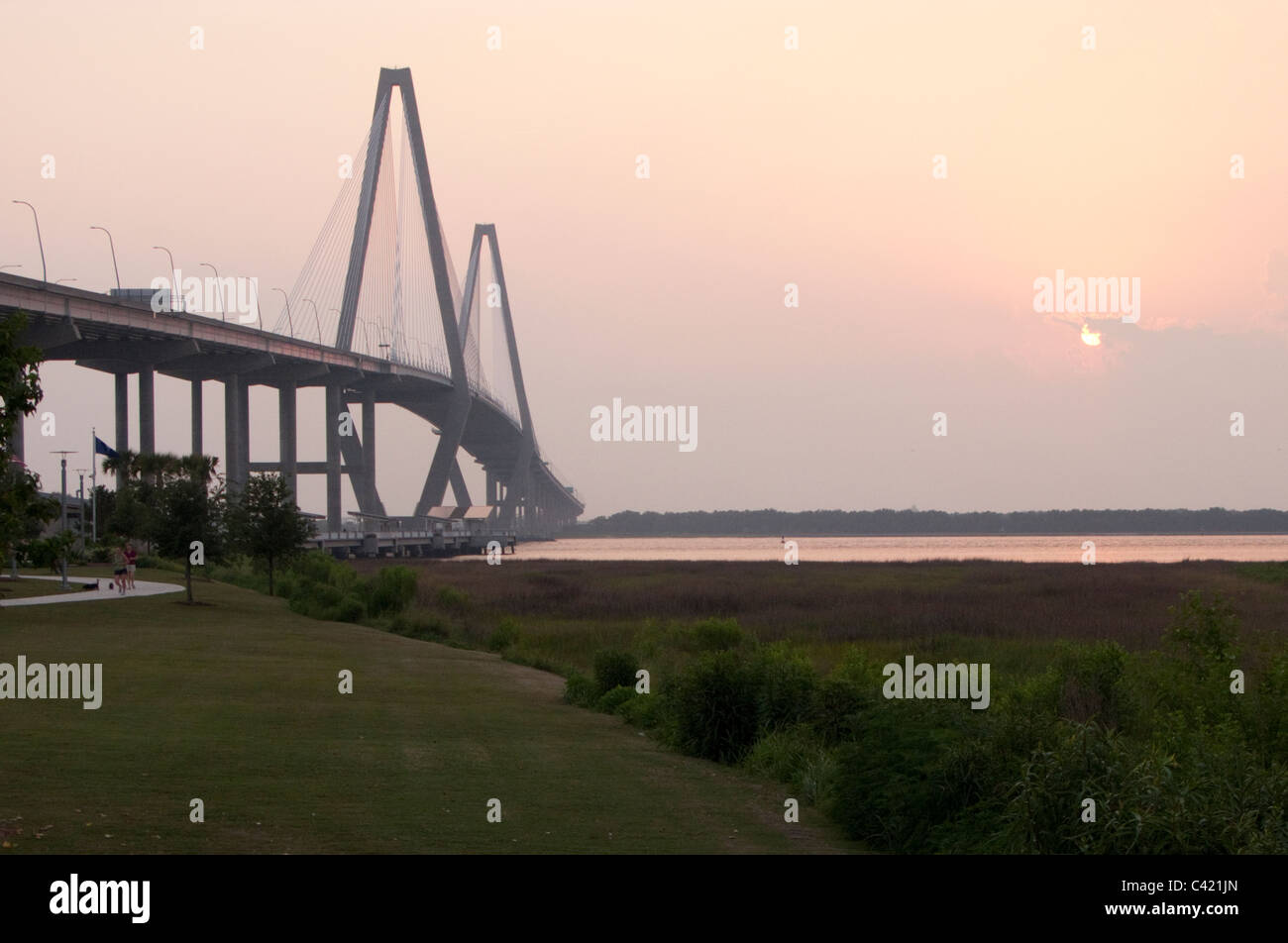 Arthur Ravenel Jr. Bridge over the Cooper River Charleston South Carolina USA Stock Photo