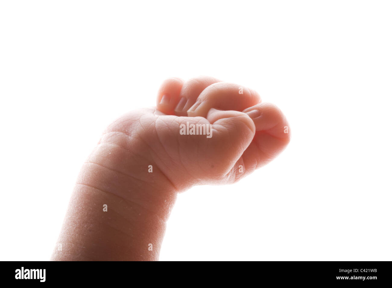 upraised baby hand Stock Photo