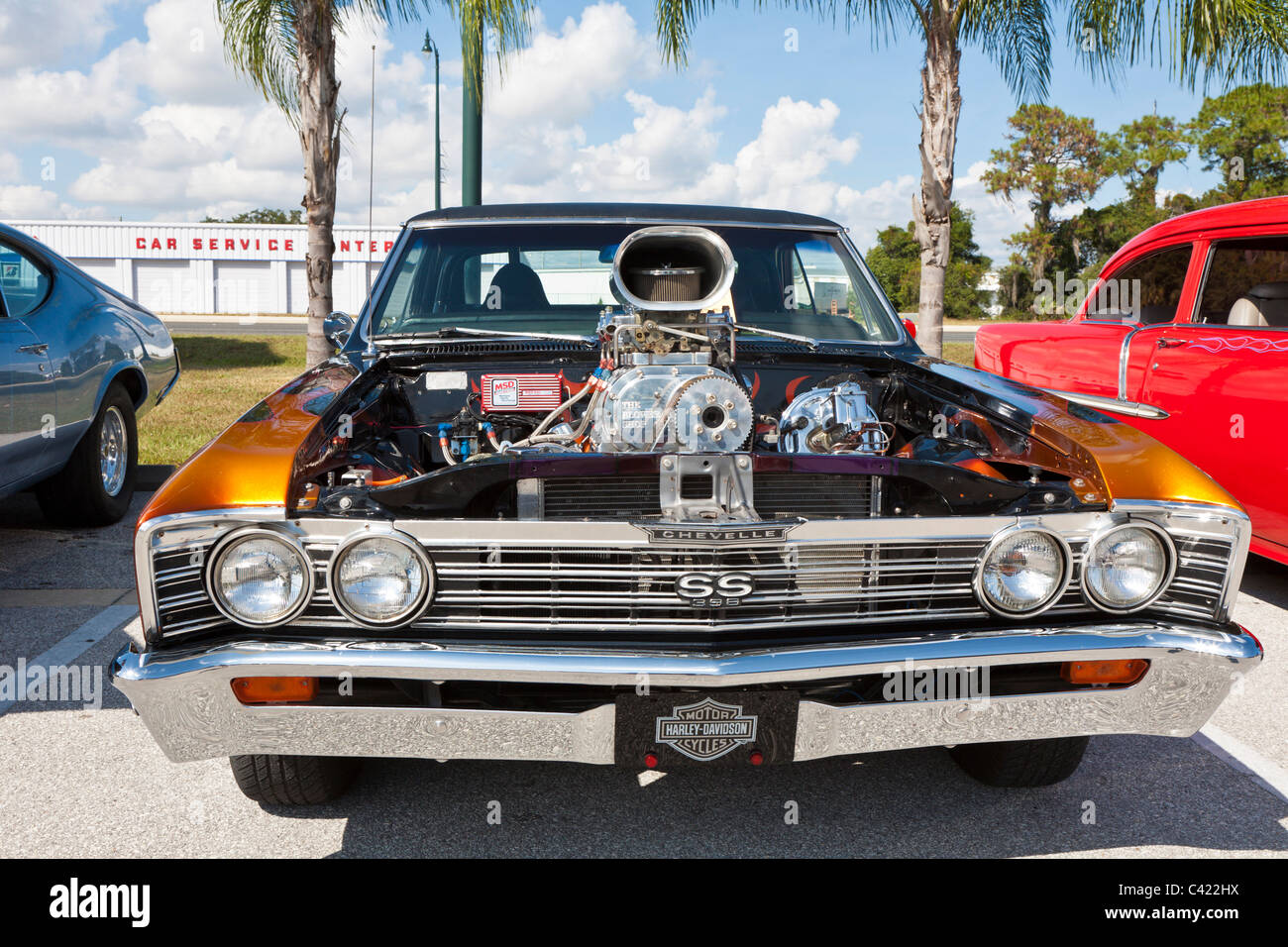 1967 Chevrolet Chevelle 396 custom classic muscle car at show in Leesburg, Florida, USA Stock Photo