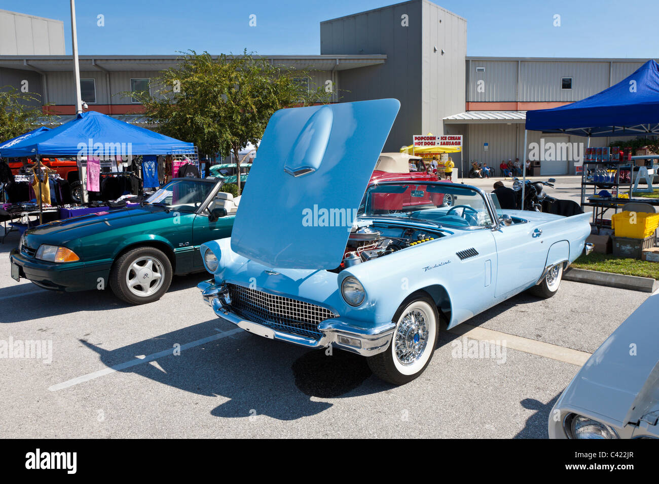 Antique 1957 Ford Thunderbird classic car at show in Leesburg, Florida, USA Stock Photo