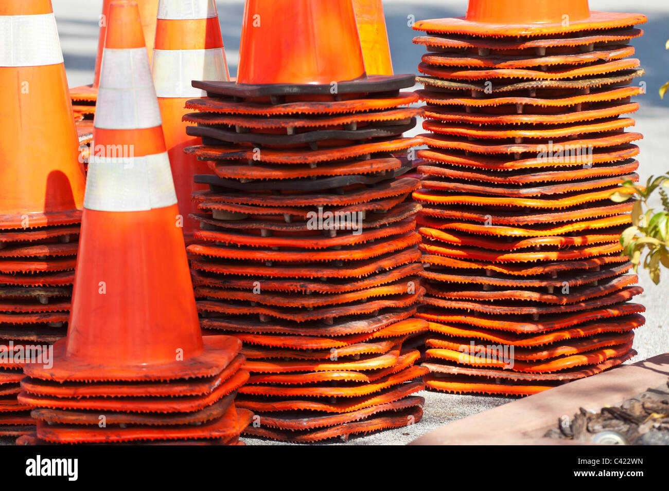 Orange traffic cones hires stock photography and images Alamy