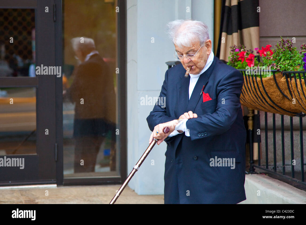Wealthy elderly man in Washington DC Stock Photo