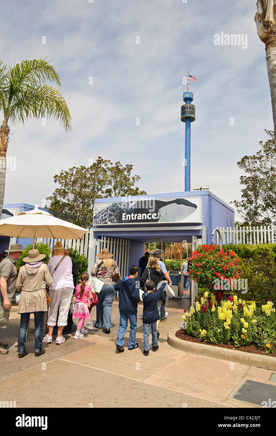 SeaWorld San Diego Entrance. Stock Photo
