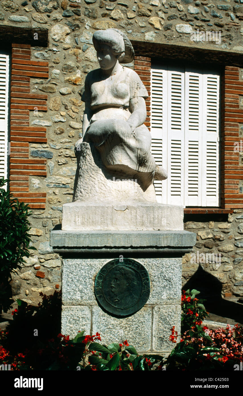 Ceret France Languedoc and Roussillon Statue Of Magalie Severac Daughter Of Deodat De Severac French Composer Monument Stock Photo