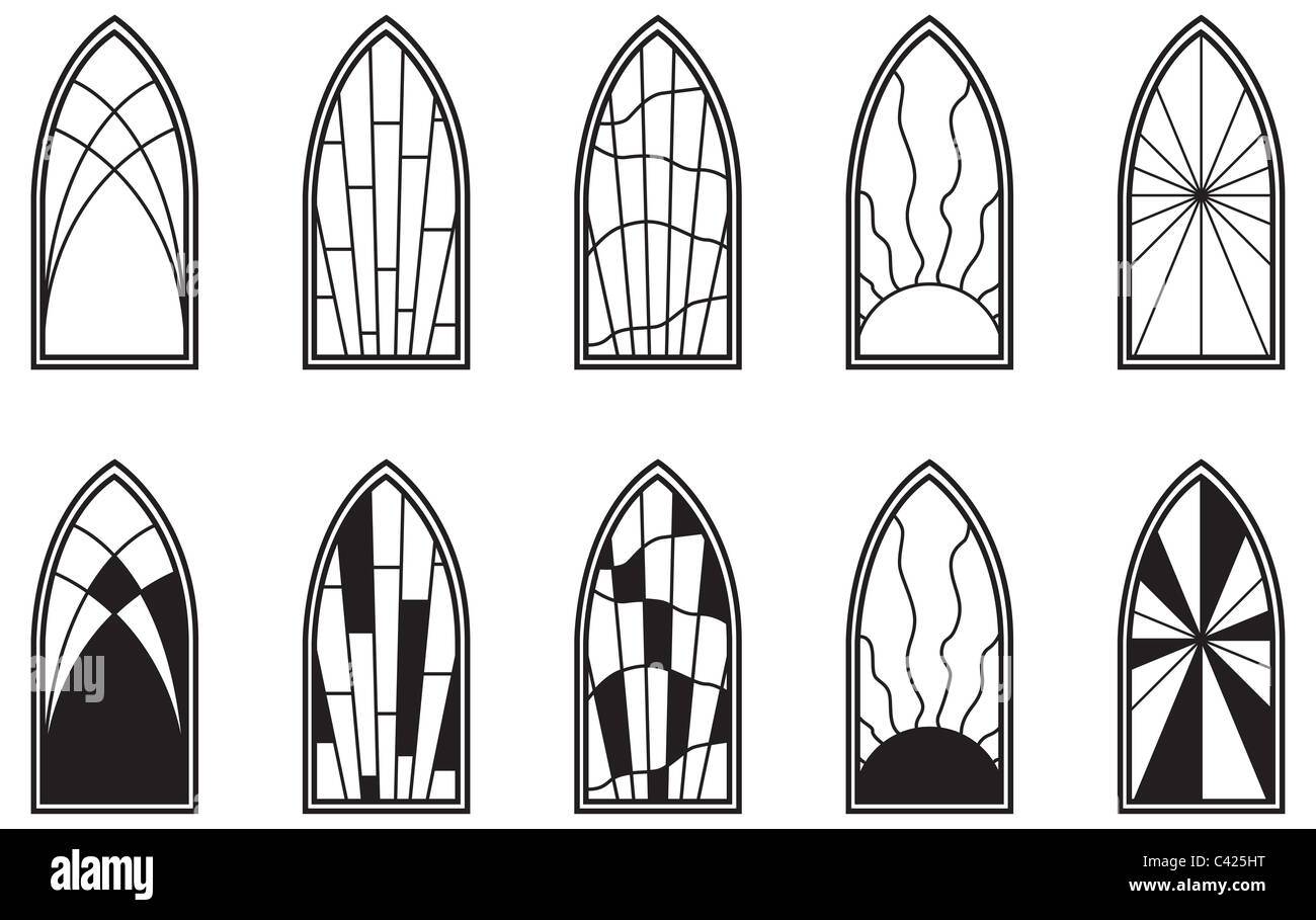 Vector art depicting isolated stained glass window Stock Photo Alamy