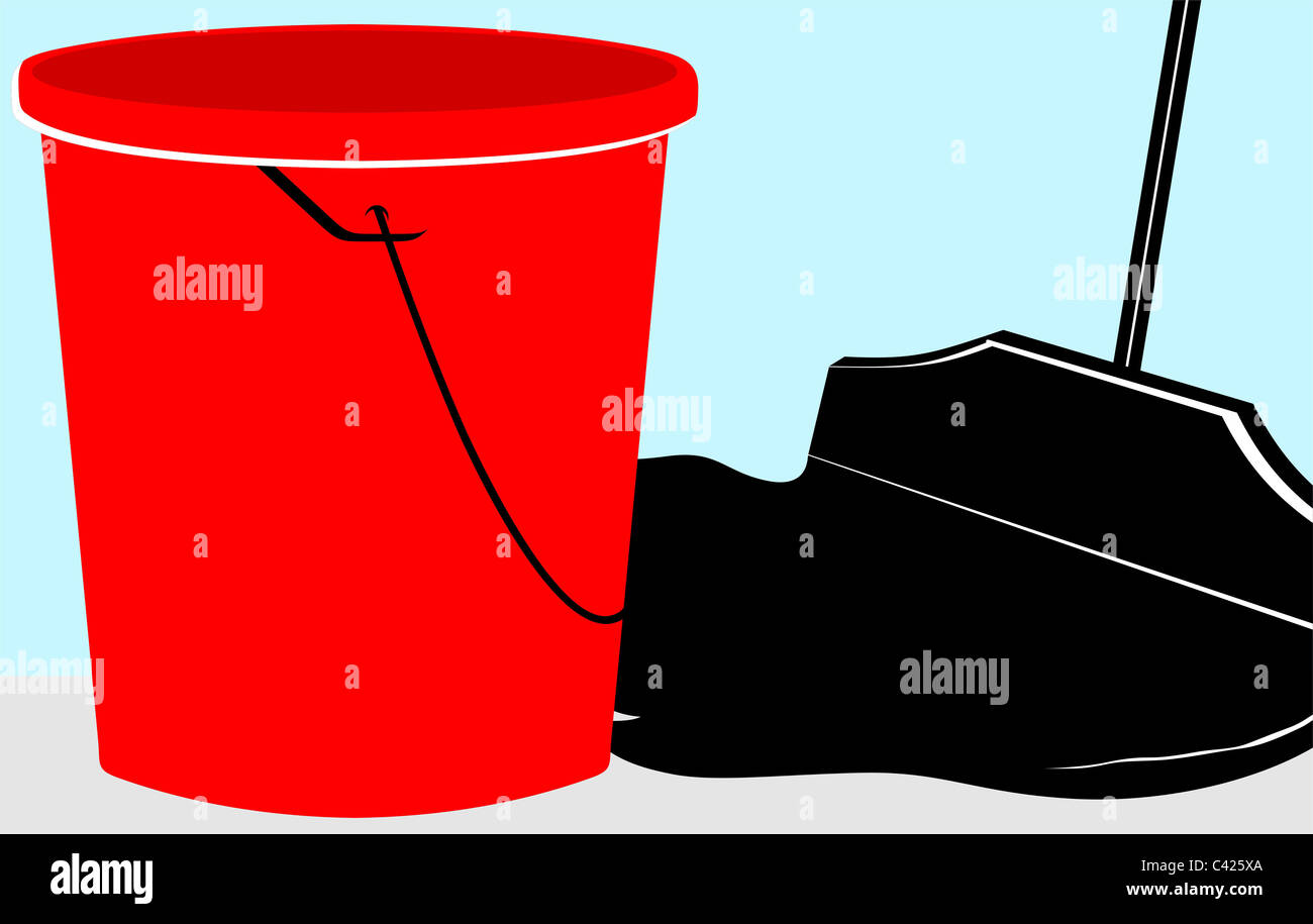 mopping brush and bucket Stock Photo Alamy