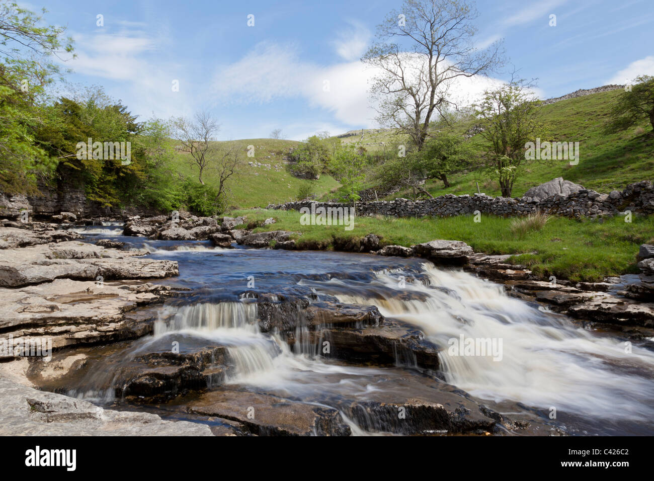 Kingsdale Beck above Thornton Force, on the Ingleton Waterfalls Walk, North Yorkshire Stock Photo