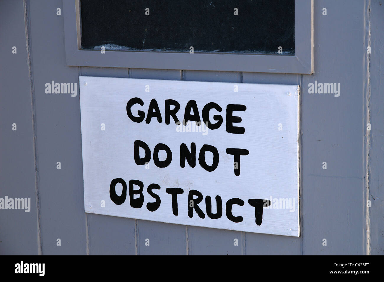Garage do not obstruct sign Stock Photo