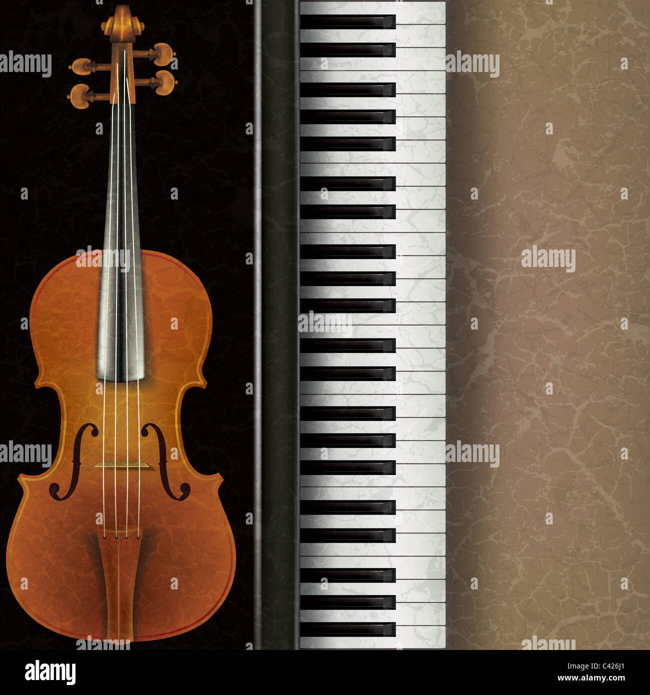 abstract music grunge background with violin and piano Stock Photo - Alamy