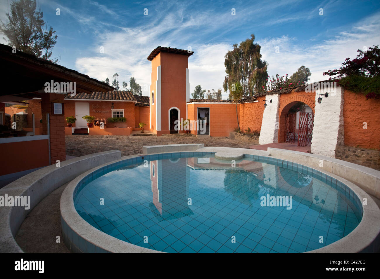Peru, Cajamarca, Banos del Inca, Hotel Laguna Seca. Hot springs and