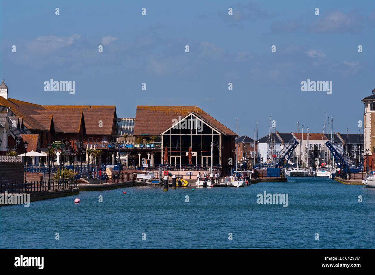 Commercial area sovereign harbour marina hires stock photography and