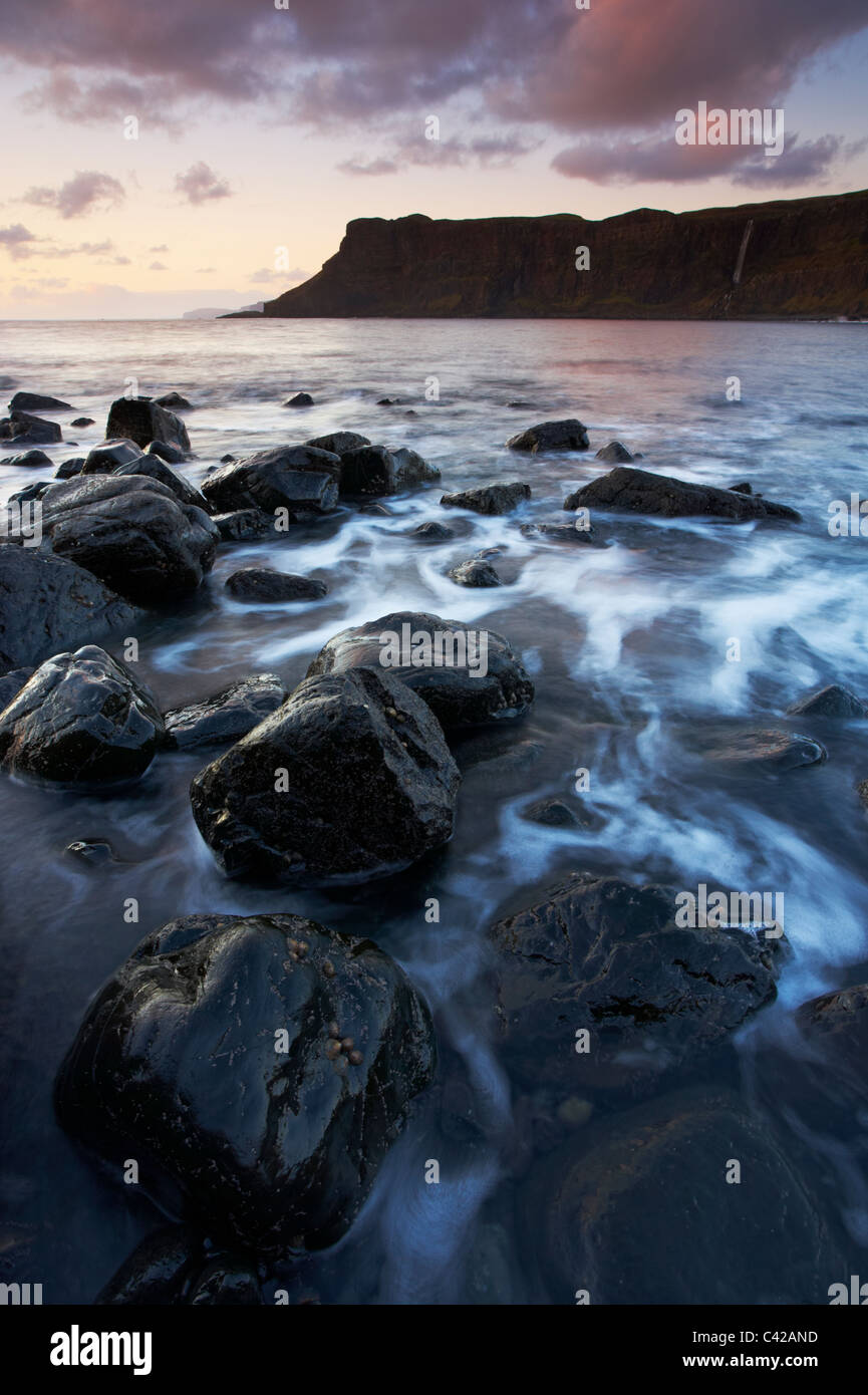 Talisker Bay on the Isle of Skye on a November evening Stock Photo