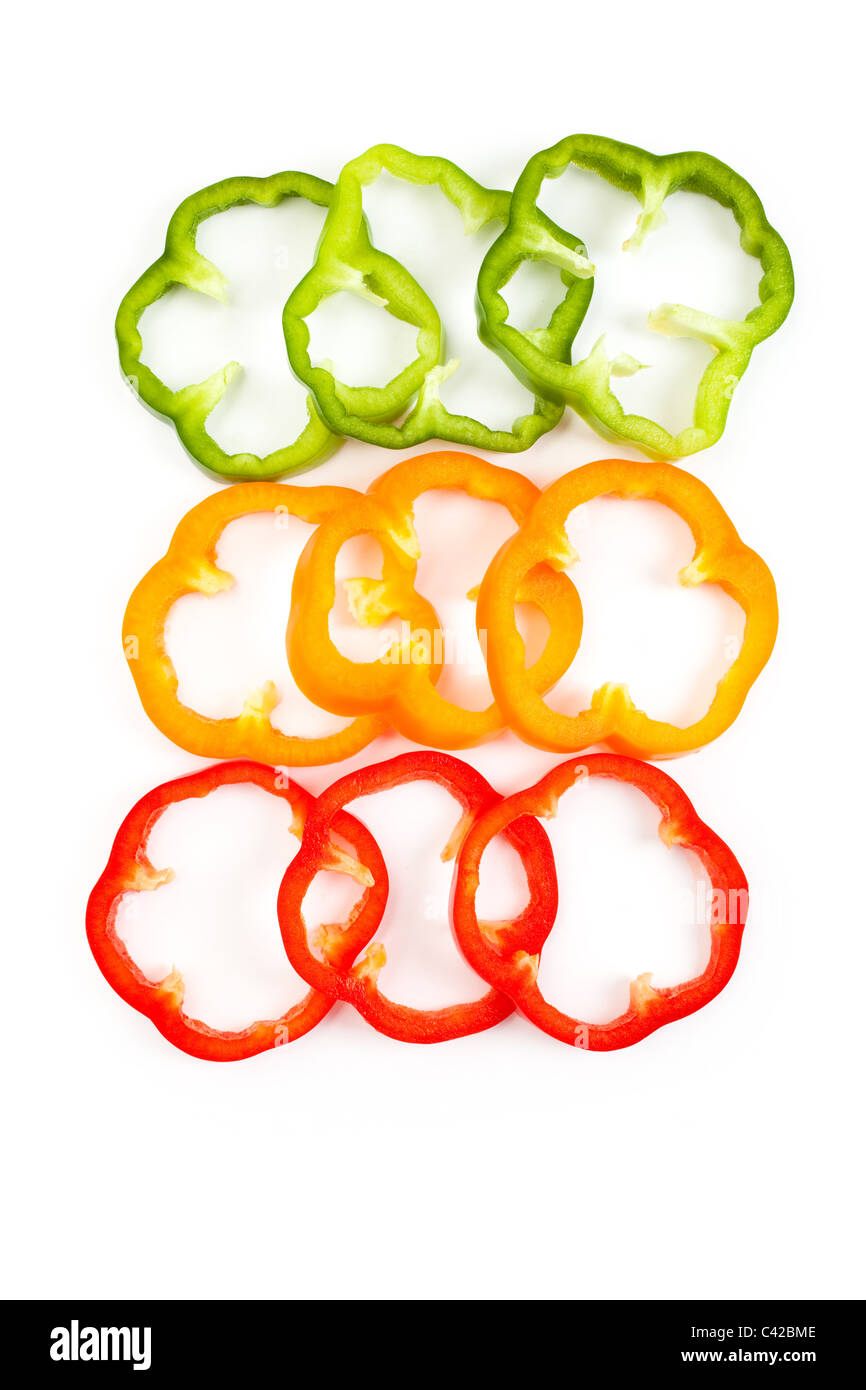 Slice Bell Pepper with white background Stock Photo
