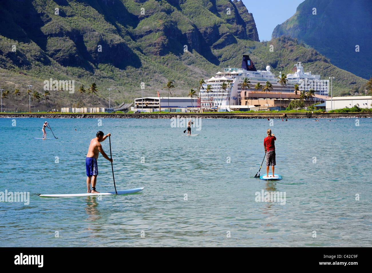 Standup Surfboard Paddle Board Kalapaki Beach at Marriott Kauai Hawaii