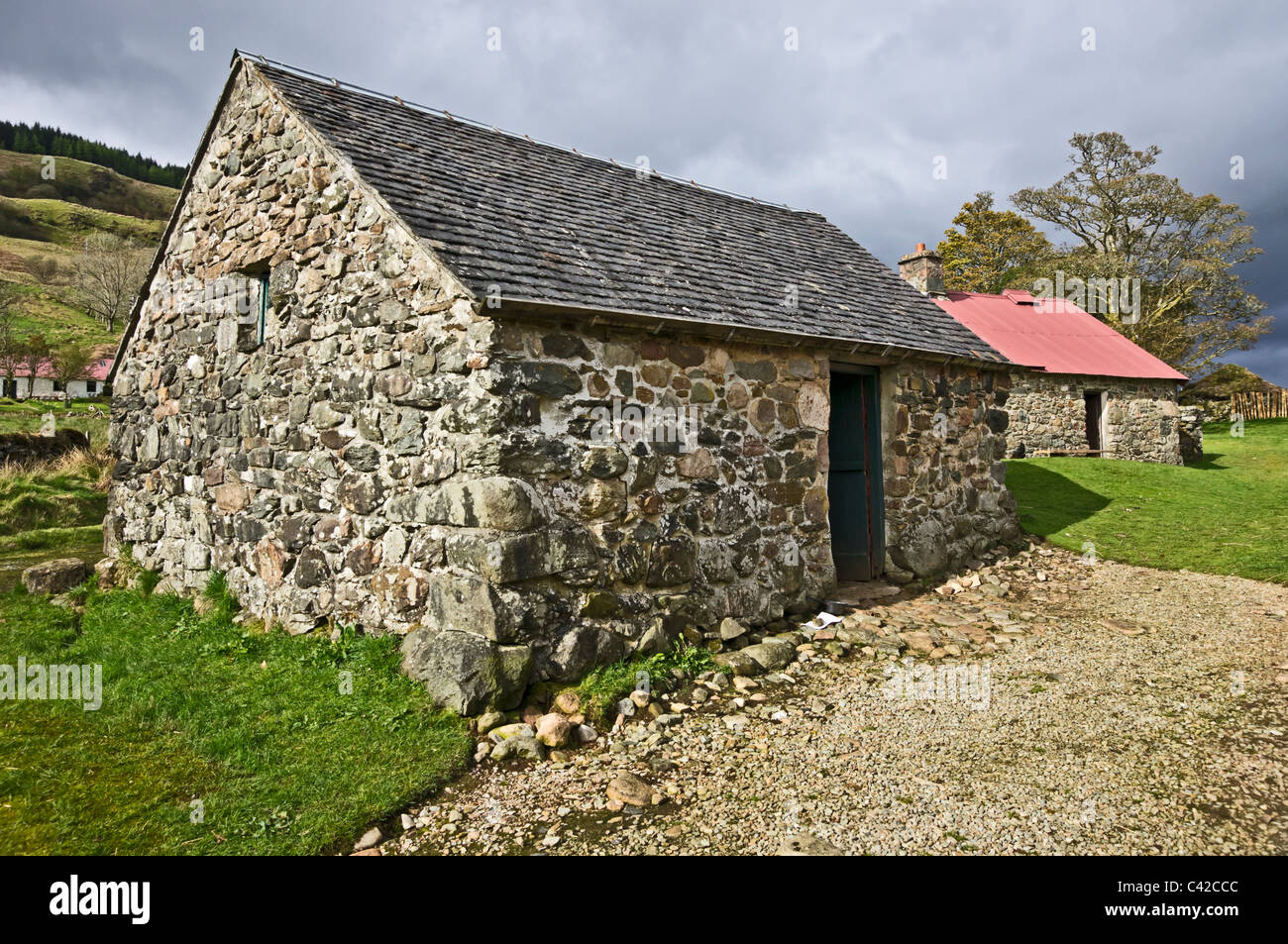 The Stable at Auchindrain Township Open Air Museum in Argyll Scotland Stock Photo