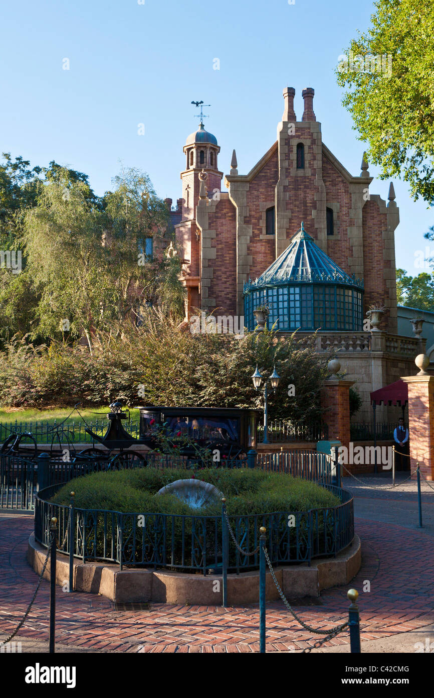 Haunted Mansion attraction ride in the Magic Kingdom at Disney World, Kissimmee, Florida Stock Photo