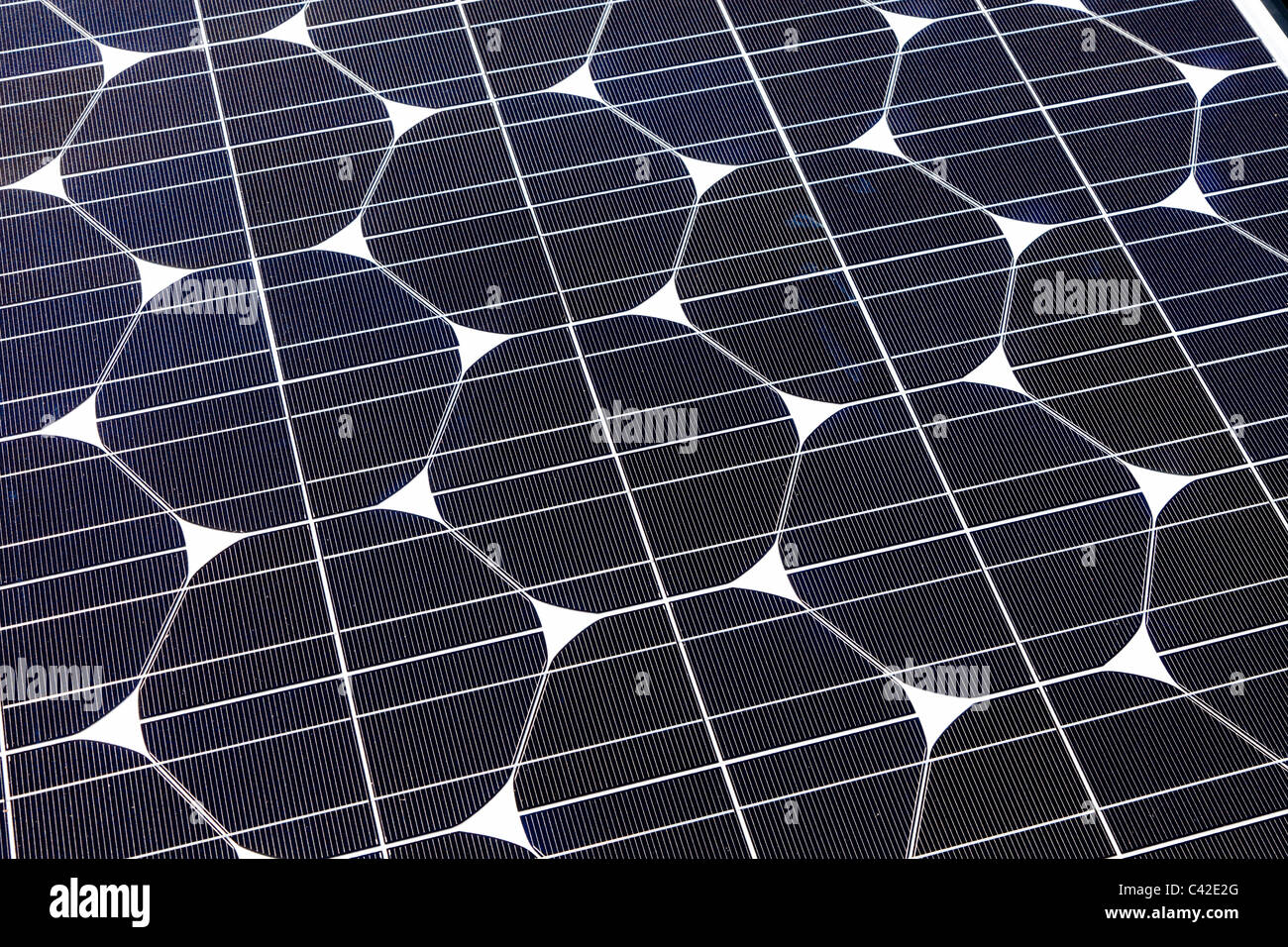 Cell structure of photovoltaic solar panel UK Stock Photo