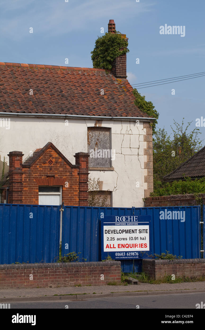 Sign Sale of Development Site. Estate Agent. North Walsham, Norfolk