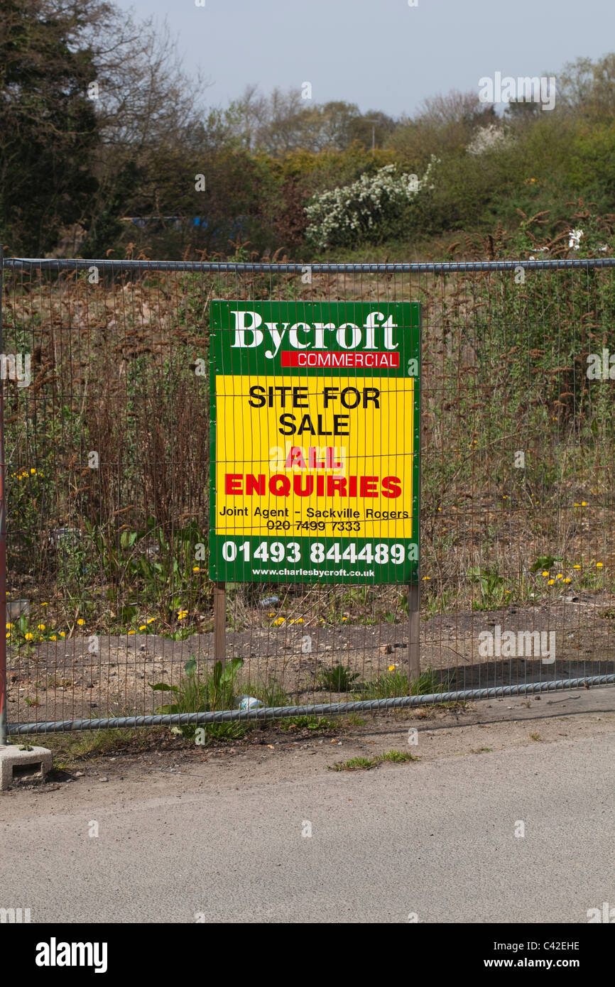 Sign. Sale of Development Site. Estate Agent. North Walsham, Norfolk